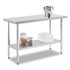 GLOBAL INDUSTRIAL 319055 Work Table with Undershelf, Rectangular, 48 x 24 x 35, Silver Top, Silver Base/Legs