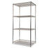 ALERA SW503624SR NSF Certified Industrial Four-Shelf Wire Shelving Kit, 36w x 24d x 72h, Silver