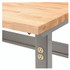 GLOBAL INDUSTRIAL 183179 Standard Duty Butcher Block Top Adjustable Height Workbench, 2,000 lbs, 96 x 36 x 30.88 to 36.88, Maple/Gray