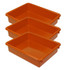 ROMANOFF PRODUCTS Romanoff Stowaway® 3" Letter Tray no Lid, Orange, Pack of 3