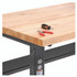 GLOBAL INDUSTRIAL 183166BK Standard Duty Butcher Block Top Adjustable Height Workbench, 2,000 lbs, 60 x 30 x 30.88 to 36.88, Black