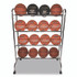 CHAMPION SPORT Sports BRC4 Powder-Coated Ball Cart, Metal, 132 lb Capacity, 17 x 41 x 53, Silver