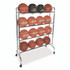 CHAMPION SPORT Sports BRC4 Powder-Coated Ball Cart, Metal, 132 lb Capacity, 17 x 41 x 53, Silver