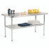 GLOBAL INDUSTRIAL 493598 Work Table with Undershelf, Rectangular, 48 x 30 x 35, Silver Top, Silver Base/Legs