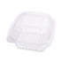 ECO-PRODUCTS,INC. EP-LC6 Renewable and Compostable Clear Clamshell Hinged Food Containers, 6 x 6 x 3, Plastic, 80/Pack, 3 Packs/Carton