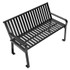 GLOBAL INDUSTRIAL 694853BKKD Steel Slat Benches with Back, 48" x 27" x 31", Black Seat/Back, Black Base