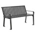 GLOBAL INDUSTRIAL 694853BKKD Steel Slat Benches with Back, 48" x 27" x 31", Black Seat/Back, Black Base