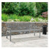 GLOBAL INDUSTRIAL 694854GYKD Steel Slat Benches with Back, 72" x 26" x 31", Gray Seat/Back, Gray Base