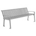 GLOBAL INDUSTRIAL 694854GYKD Steel Slat Benches with Back, 72" x 26" x 31", Gray Seat/Back, Gray Base