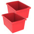 STOREX INDUSTRIES Storex Medium Classroom Storage Bin, Red, Pack of 2