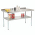 GLOBAL INDUSTRIAL 319060 Work Table with Undershelf with Backsplash, Rectangular, 60 x 30 x 35, Silver Top, Silver Base/Legs