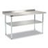 GLOBAL INDUSTRIAL 319060 Work Table with Undershelf with Backsplash, Rectangular, 60 x 30 x 35, Silver Top, Silver Base/Legs