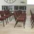 FLASH FURNITURE FCH185GV0355  HERCULES Series Stackable Church Chair, Brown/Goldvein
