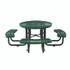 GLOBAL INDUSTRIAL 277150GN Expanded Steel Picnic Table, Round, 46" Dia x 29.5"h, Green Top, Green Base/Legs