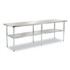 GLOBAL INDUSTRIAL 319058 Work Table with Undershelf, Rectangular, 96 x 30 x 35, Silver Top, Silver Base/Legs