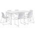 KENTUCKIANA FOAM INC 840031923066 KFI Studios Dailey Table Set With 6 Sled Chairs, White Table/White Chairs