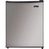Keep a stash of drinks and snacks nearby with the Magic Chef MCAR240SE2 2.4 Cu. Ft. Mini Refrigerator. The temperature can be adjusted to keep certain items cold, while the removable wire shelves accommodate different sized food. The leveling legs keep the fridge stable on uneven surfaces, and the flush-back design produces a seamless fit against the wall.  Made of durable stainless steel.  Adjustable temperature control lets you customize cooling capabilities.  In-door storage provides space for beverage bottles.  Boasts 2 removable wire shelves for food of various sizes.  Recessed handle allows for smooth opening.  Reversible door accommodates your setup.  Leveling legs ensure stability on uneven surfaces.  Flush-back design for smooth placement against the wall.  Backed by the manufacturer's 1-year limited warranty.  Energy efficient - designed to use less energy than alternative products, potentially helping you save money and reduce your carbon footprint.