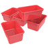 STOREX INDUSTRIES Storex Small Cubby Bin, Red, Pack of 5