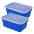 STOREX INDUSTRIES Storex Small Cubby Bin, with Cover, Classroom Blue, Pack of 2