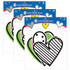 CARSON DELLOSA EDUCATION Carson Dellosa Education Kind Vibes Jumbo Doodle Hearts Cut-Outs, 12 Per Pack, 3 Packs