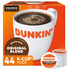 With a rich medium roast, these Dunkin Donuts coffee K-Cup Pods provide great flavor. Simple place 1 pod in your compatible brewer to get a delicious cup of Joe whenever you see fit.  Rich, smooth flavor in a medium roast.  Caffeinated original blend coffee K-Cup Pods help you get the boost you need to get through the day.  Dunkin Donuts K-Cups are designed for use in single-cup brewing systems. Each K-Cup has a built-in coffee filter - no measuring and no mess.  Original blend coffee pods contain 0.4 oz each and come in a box of 16.  Dunkin Donuts is not affiliated with Keurig or K-Cup. K-Cup is a registered trademark of Keurig Incorporated.  A true classic - our Original Blend is rich, smooth, and delicious. It"s everything you love about Dunkin" coffee. Perfect for days that end in y."  ROAST: Medium roast, 100% Arabica coffee that"s certified Orthodox Union Kosher  CONVENIENCE: Enjoy the great taste of Dunkin" coffee - at home!  COMPATIBILITY: Contains genuine Keurig K-Cup pods, engineered for guaranteed quality and compatibility with all Keurig K-Cup coffee makers.  RECYCLABLE* K-Cup Pods: Simple. Delicious. And Recyclable. Enjoy the same great-tasting coffee you know and love, and when you"re done just peel, empty and recycle. *Check locally, not recycled in all communities. Packaging may vary