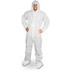 Keystone Adjustable Cap Company Inc HD Polypropylene Coverall/Bunny Suit Attached Hood & Boots Zipper Front White XL 25/CS p/n CVL-NW-HD-WHITE-B-XL