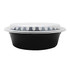 LOLLICUP USA, INC. IM-FC4024B Karat Round Plastic Takeout Food Containers With Lids, 24 Oz, Black, Case Of 150 Sets