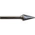 Global Industrial Pointed Cone Bur Single Cut 1-1/2""L x 1/8"" Shank Dia. 7/16"" Len of Cut p/n B3137307