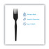 GEORGIA PACIFIC Dixie® SSF51 SmartStock Plastic Cutlery Refill, Series-O, Mediumweight Fork, Black, 40/Pack, 24 Packs/Carton