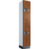 Global Industrial™ 2-Tier 2 Door Wood Locker 12""W x 15""D x 72""H Cherry Unassembled p/n 290669