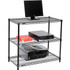Global Industrial Nexel™ 3-Shelf Black Wire Shelf Printer Stand 36""W x 18""D x 34""H p/n 695359BK
