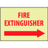 ACCUFORM MANUFACTURING Glow Sign Rigid Plastic - Fire Extinguisher Right Arrow p/n GL131RB