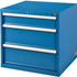 Global Industrial™ Modular Drawer Cabinet 3 Drawers w/Lock 30""Wx27""Dx29-1/2""H Blue p/n 493340BL