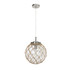 ALL THE RAGES INC Elegant Designs PT1003-CLR  Buoy Netted Glass Hanging Pendant, 12inW, Clear Shade/Brushed Nickel Base
