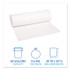 BOARDWALK 3858EXH Low-Density Waste Can Liners, 60 gal, 0.6 mil, 38" x 58", White, Perforated Roll, 25 Bags/Roll, 4 Rolls/Carton