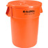 Global Industrial™ Plastic Trash Can with Lid - 44 Gallon Bright Orange p/n 240462BORCL