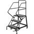 Tri Arc Mfg 3 Step 24""W Steel Safety Angle Rolling Ladder Perforated Tread Gray - KDEC103246 p/n KDEC103246