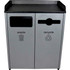 Busch Systems International Inc Busch Systems Double Courtside for Waste & Recycle - 64 Gallon - Gray/Black -100927 p/n 100927