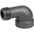 USA Industrials ZUSA-PF-20607 Black Pipe Fittings; Fitting Type: Street Elbow ; Fitting Size: 1/2" ; End Connections: NPT ; Material: Iron ; Classification: 300 ; Fitting Shape: 900 Elbow