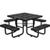 Global Industrial™ 46"" Square Picnic Table Perforated Metal Black p/n 694551BK