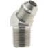 Brennan BD-16238 Steel Flared Tube 45 ° Elbow: 1/2" Tube OD, 3/4-16 x 1/2-14 Thread, 37 ° Flared Angle