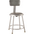 OKLAHOMA SOUND CORPORATION 6418B/1 National Public Seating Vinyl-Padded Stool With Back, 18inH, Gray