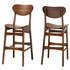 WHOLESALE INTERIORS, INC. 2721-11643 Baxton Studio Katya Bar Stools, Walnut Brown, Set Of 2 Stools