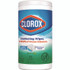CLOROX SALES CO. 01656 Disinfecting Wipes, Bleach Free Cleaning Wipes, 1-Ply, 7 x 8, Fresh Scent, White, 75/Canister, 6 Canisters/Carton
