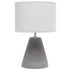 ALL THE RAGES INC Simple Designs LT2059-GRY  Pinnacle Concrete Table Lamp, 14-1/4inH, Gray Shade/Gray Base