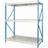 Hallowell HBR964887-3S-S- Storage Racks; Rack Type: Bulk Rack Starter Unit ; Overall Width (Inch): 96 ; Overall Height (Inch): 87 ; Overall Depth (Inch): 48 ; Material: Steel ; Color: Light Gray; Marine Blue