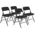 OKLAHOMA SOUND CORPORATION National Public Seating 2310/4  2300 Series Deluxe Fabric-Upholstered Triple-Brace Premium Folding Chairs, Midnight Black, Pack Of 4 Chairs