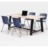 KFI FURNITURE, LLC 840031900432 KFI Studios Midtown Table With 4 Stacking Chairs, Kensington Maple/Navy