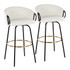 LUMISOURCE, LLC 28762 LumiSource Claire Adjustable Bar Stools, Cream/Black/Gold, Set Of 2 Stools