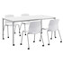 KENTUCKIANA FOAM INC KFI Studios 840031923783  Dailey Table And 4 Chairs, With Caster, White/Silver Table, White/Silver Chairs